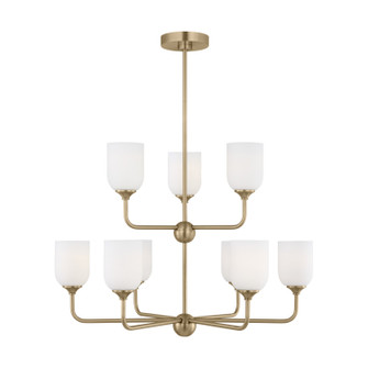 Emile Nine Light Chandelier in Satin Brass (1|GLC1109SB)