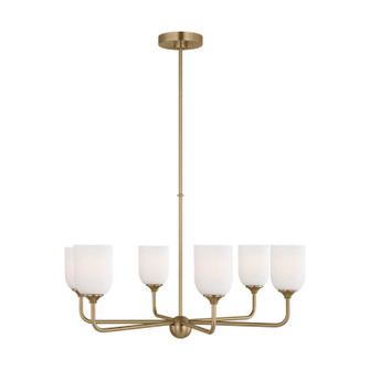 Emile Six Light Chandelier in Satin Brass (1|GLC1096SB)