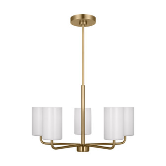 Rhett Five Light Chandelier in Satin Brass (1|GLC1015SB)