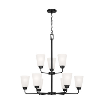 Kerrville Nine Light Chandelier in Midnight Black (1|3115209-112)