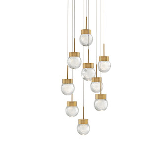Double Bubble LED Pendant in Aged Brass (281|PD-82009R-AB)