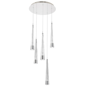 Quill LED Chandelier in Chrome (34|PD-59405R-CH)