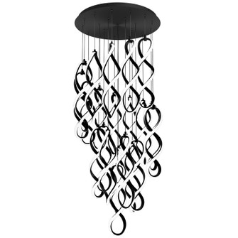 Interlace LED Chandelier in Black (34|PD-47821R-BK)