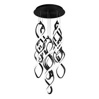 Interlace LED Chandelier in Black (34|PD-47809R-BK)