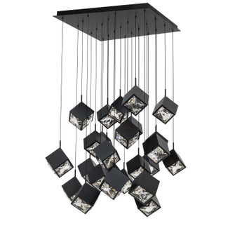 Ice Cube LED Chandelier in Black (34|PD-29325S-BK)