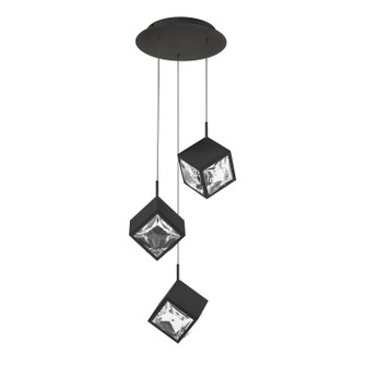 Ice Cube LED Chandelier in Black (34|PD-29303R-BK)