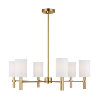 Manor Six Light Chandelier in Satin Brass (454|DJC1146SB)