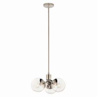 Silvarious Three Light Chandelier/Semi Flush in Polished Nickel (12|52700PNCLR)