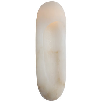 Esculpa LED Wall Sconce in Alabaster and Antique-Burnished Brass (268|KW 2911ALB/AB)
