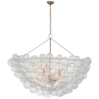 Talia LED Chandelier in Burnished Silver Leaf and Clear Swirled Glass (268|JN 5124BSL/CG)