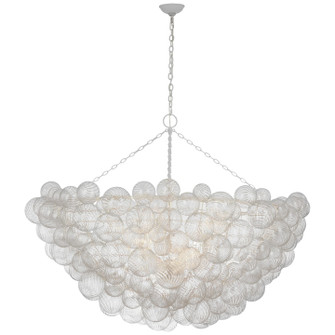 Talia LED Chandelier in Plaster White and Clear Swirled Glass (268|JN 5124PW/CG)