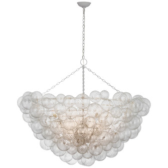 Talia LED Chandelier in Plaster White and Clear Swirled Glass (268|JN 5123PW/CG)