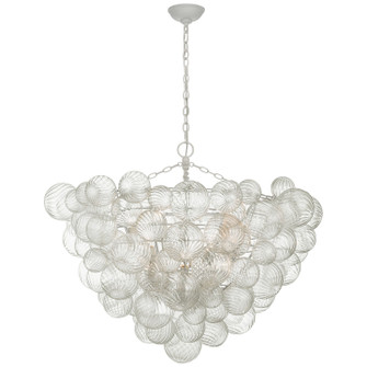 Talia LED Chandelier in Plaster White and Clear Swirled Glass (268|JN 5122PW/CG)
