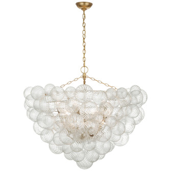 Talia LED Chandelier in Gild and Clear Swirled Glass (268|JN 5122G/CG)