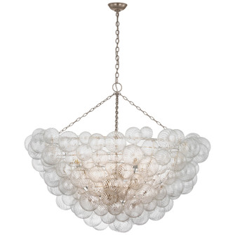 Talia LED Chandelier in Burnished Silver Leaf and Clear Swirled Glass (268|JN 5123BSL/CG)