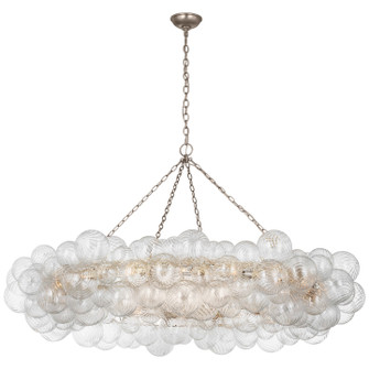 Talia LED Chandelier in Burnished Silver Leaf and Clear Swirled Glass (268|JN 5109BSL/CG)