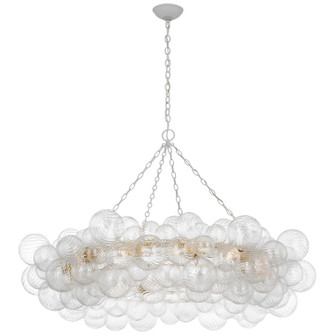 Talia LED Chandelier in Plaster White and Clear Swirled Glass (268|JN 5108PW/CG)