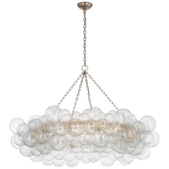 Talia LED Chandelier in Burnished Silver Leaf and Clear Swirled Glass (268|JN 5108BSL/CG)