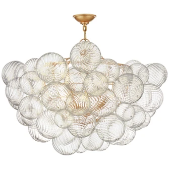 Talia Eight Light Semi-Flush Mount in Gild and Clear Swirled Glass (268|JN 4115G/CG)
