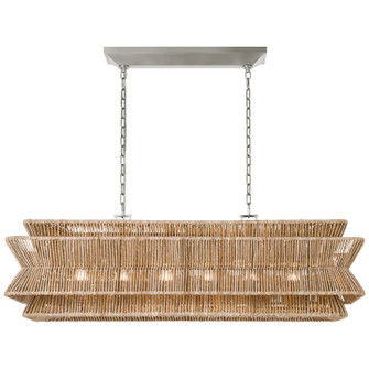 Antigua LED Linear Pendant in Polished Nickel and Natural Abaca (268|CHC 5025PN/NAB)