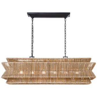 Antigua LED Linear Pendant in Bronze and Natural Abaca (268|CHC 5025BZ/NAB)