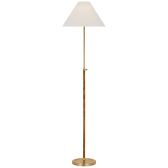 Basden LED Floor Lamp in Antique-Burnished Brass and Natural Rattan (268|CHA 9081AB/NRT-L)