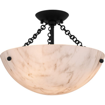 Quoizel Semi-Flush Mount Three Light Semi Flush Mount in Matte Black (10|QSF6751MBK)