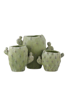 Cactus Vase Set of 3 in Antiqued Green (142|1200-0885)