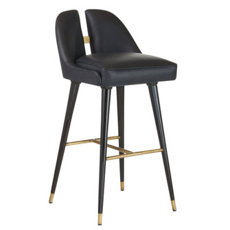 Crowley Bar Stool in Black/Ebony/Antique Brass (314|FSI12)