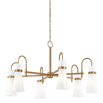Maple Six Light Chandelier in Patina Brass (67|F3430-PBR)