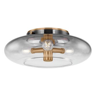 Gunner Three Light Flush Mount in Patina Brass (67|C2915-PBR)