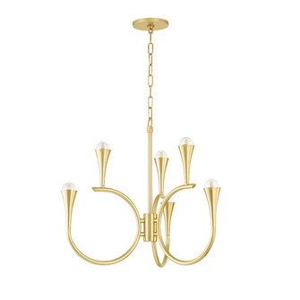 Aviana Six Light Chandelier in Aged Brass (428|H929806-AGB)