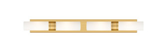 Downtown Urban Four Light Bath Vanity in Brushed Brass (405|617S-4W-BB-G617-8SWH)