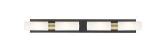 Downtown Urban Four Light Bath Vanity in Black Antique Brass (405|617S-4W-BAB-G617-8SWH)
