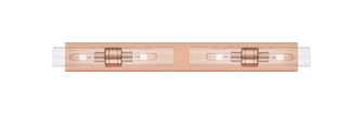 Downtown Urban Four Light Bath Vanity in Antique Copper (405|617S-4W-AC-G617-8SDY)