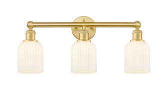 Edison Three Light Bath Vanity in Satin Gold (405|616-3W-SG-G559-5GWH)