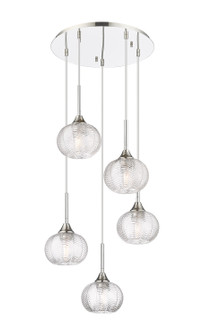 Downtown Urban Five Light Pendant in Polished Nickel (405|323-5P-PN-G323-7CL)
