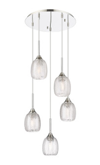Downtown Urban Five Light Pendant in Polished Nickel (405|323-5P-PN-G323-5CL)