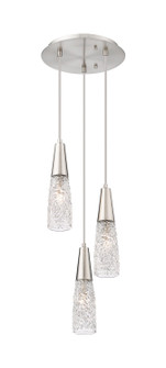Downtown Urban Three Light Pendant in Brushed Satin Nickel (405|322-3P-SN-G322-3CL)