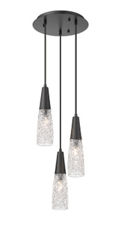 Downtown Urban Three Light Pendant in Matte Black (405|322-3P-BK-G322-3CL)