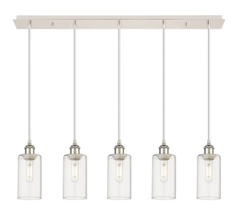 Downtown Urban Five Light Linear Pendant in Polished Nickel (405|125B-5P-PN-G434-7CL)