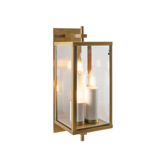 Back Bay Three Light Outdoor Wall Sconce in Aged Brass (45|1150-AG-CL)