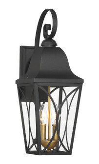 Cardigan Two Light Outdoor Wall Mount in Sand Coal Black & Olden Brass (7|73352-757)