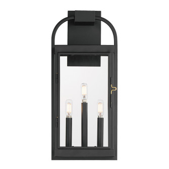 Bonham Three Light Outdoor Wall Sconce in Black (16|30804CLBK)