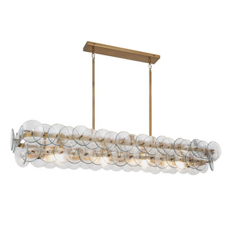 Loren Four Light Linear Chandelier in Weathered Brass (16|21826TCWBR)