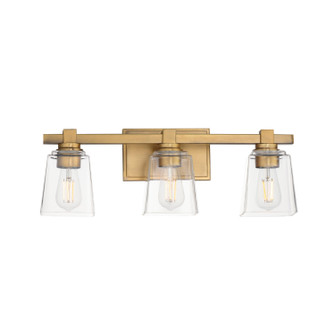 Cubos Three Light Bath Vanity in Natural Aged Brass (16|21383CLNAB)