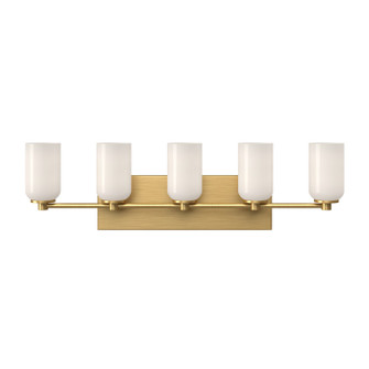 Nola Five Light Vanity in Brushed Gold/Glossy Opal Glass (347|VL57732-BG/GO)