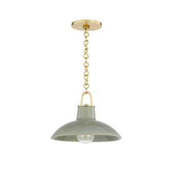Pottersville One Light Pendant in Aged Brass/Ceramic Moss Crackle (70|1914-AGB/CMC)