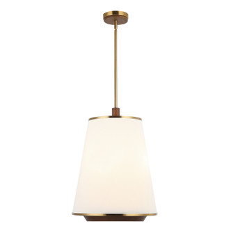 Desert Flyer Three Light Foyer Pendant in Satin Brass/Medium Walnut (137|520F03SBW)