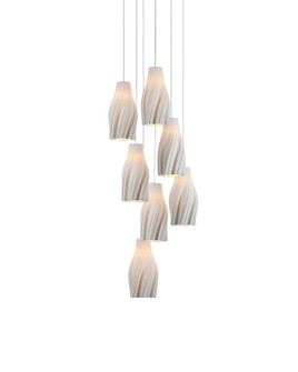 Posh Seven Light Pendant in White/Silver (142|9000-1272)